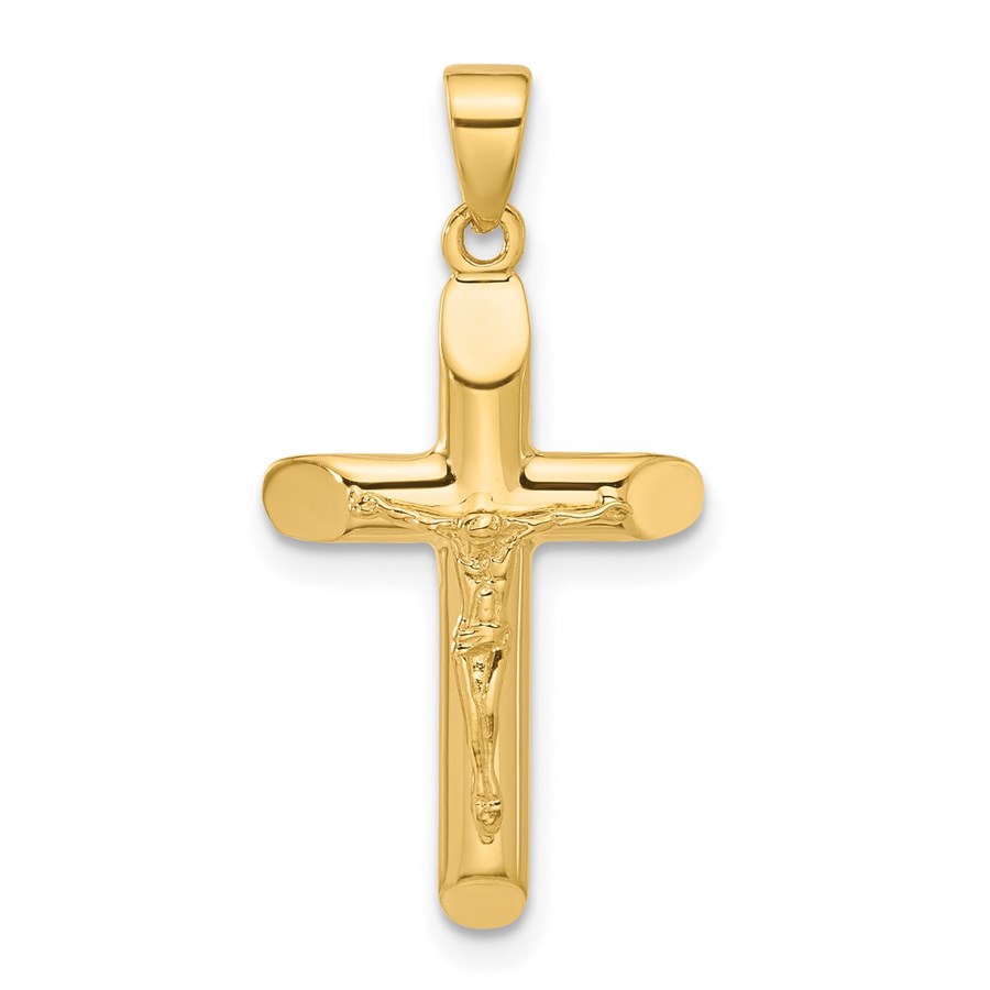 14K Yellow Gold Crucifix Pendant - 28 mm