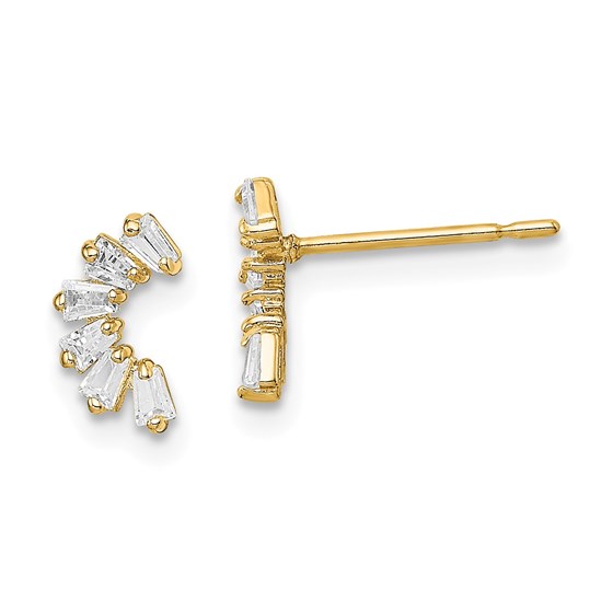 14k Yellow Gold Cubic Zirconia Arch Post Earrings 14k Yellow Gold Cubic Zirconia Arch Post Earrings