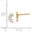 14k Yellow Gold Cubic Zirconia Arch Post Earrings