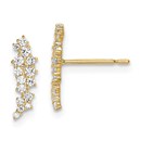 14k Yellow Gold Cubic Zirconia Cluster Post Earrings