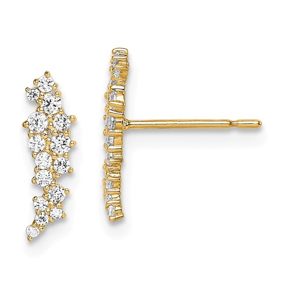 14k Yellow Gold Cubic Zirconia Cluster Post Earrings 14k Yellow Gold Cubic Zirconia Cluster Post Earrings