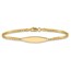 14K Yellow Gold Curb Link ID Bracelet - 7 in.