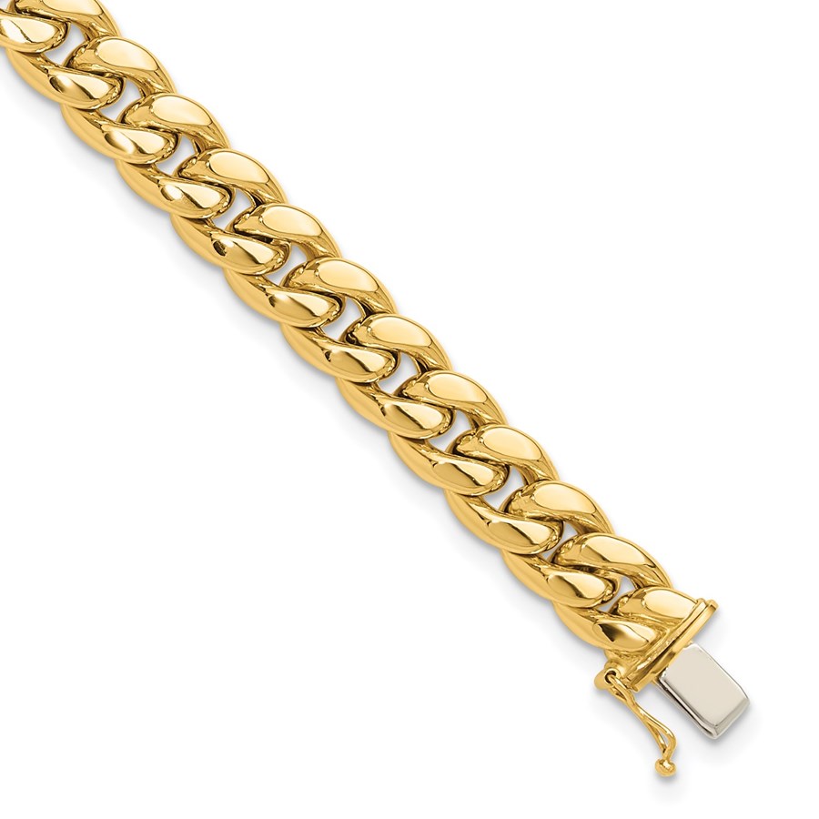 14K Yellow Gold Curb Link Men's Bracelet - 8.9 in.