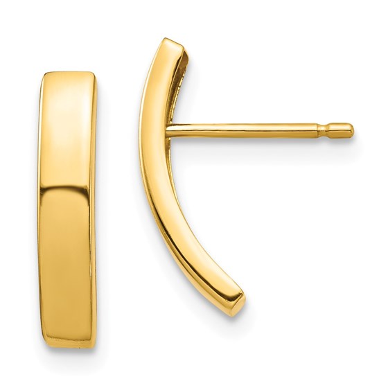 14k Yellow Gold Curved Bar Post Earrings 14k Yellow Gold Curved Bar Post Earrings