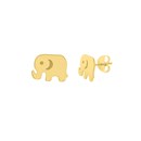 14K Yellow Gold Cut Out Elephant Stud Earrings