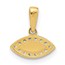 14K Yellow Gold CZ and Enamel Evil Eye Pendant - 11.8 mm
