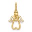 14K Yellow Gold CZ Angel Pendant - 20.9 mm