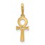 14K Yellow Gold CZ Ankh Cross Pendant - 18.2 mm