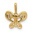 14K Yellow Gold CZ Butterfly Pendant - 13.7 mm