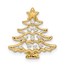 14K Yellow Gold CZ Christmas Tree Chain Slide Pendant - 17.6 mm