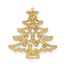 14K Yellow Gold CZ Christmas Tree Chain Slide Pendant - 17.6 mm