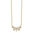 14k Yellow Gold CZ Cluster with 2 in ext Necklace - 20 in.