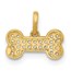 14K Yellow Gold CZ Dog Bone Pendant - 9.5 mm