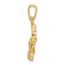 14K Yellow Gold CZ Double Heart Pendant - 19.6 mm