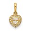 14K Yellow Gold CZ Heart Pendant - 13.2 mm