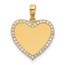 14K Yellow Gold CZ Heart Pendant - 18.5 mm