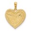 14K Yellow Gold CZ Heart Pendant - 18.5 mm