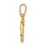 14K Yellow Gold CZ Heart w/Cross Dangle Pendant - 16.5 mm