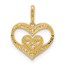 14K Yellow Gold CZ Heart w/in Heart Pendant - 16.9 mm