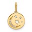 14K Yellow Gold CZ Moon and Stars in Disc Pendant - 16.6 mm