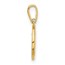 14K Yellow Gold CZ Moon and Stars in Disc Pendant - 16.6 mm