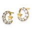 14k Yellow Gold CZ Moon w/ Star Dangle Post Earrings - 63 mm