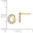 14k Yellow Gold CZ Moon w/ Star Dangle Post Earrings - 63 mm