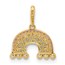 14K Yellow Gold CZ Rainbow and Clouds Pendant - 14.5 mm