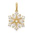 14K Yellow Gold CZ Snowflake Pendant - 19.6 mm