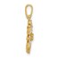 14K Yellow Gold CZ Snowflake Pendant - 19.6 mm