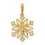 14K Yellow Gold CZ Snowflake Pendant - 19.6 mm