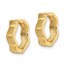 14k Yellow Gold D/C and Textured Wave Hoop Earrings