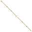 14K Yellow Gold D/C Beaded Cross 7.5in Bracelet - 7.5 in.