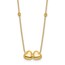 14K Yellow Gold D/C Beaded Double Heart Necklace - 16 in.