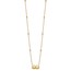14K Yellow Gold D/C Beaded Double Heart Necklace - 16 in.
