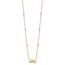 14K Yellow Gold D/C Beaded Double Star Necklace - 16 in.