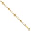 14K Yellow Gold D/C Beads Link Bracelet - 7 in.
