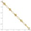14K Yellow Gold D/C Beads Link Bracelet - 7 in.