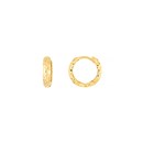 14K Yellow Gold D/C Huggie Earrings