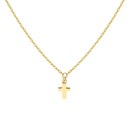 14K Yellow Gold Dangle Mini Cross Adjustable Necklace - 18 in.