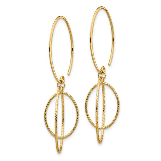 Buy 14k Yellow Gold Dangle Textured Threader Earrings APMEX