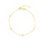 14K Yellow Gold DC Cable Mini Cross Station Bracelet - 7.25 in.