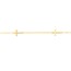 14K Yellow Gold DC Cable Mini Cross Station Bracelet - 7.25 in.
