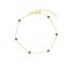 14K Yellow Gold DC Cable Six Turquoise Enamel Star - 7.25 in.