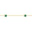 14K Yellow Gold DC Cable Six Turquoise Enamel Star - 7.25 in.