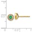 14k Yellow Gold Diamond and Emerald Post Earrings - 6 mm