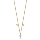 14k Yellow Gold Diamond Cross Necklace - 16.5 in.