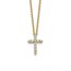 14K Yellow Gold Diamond Cross Necklace - 18 in.