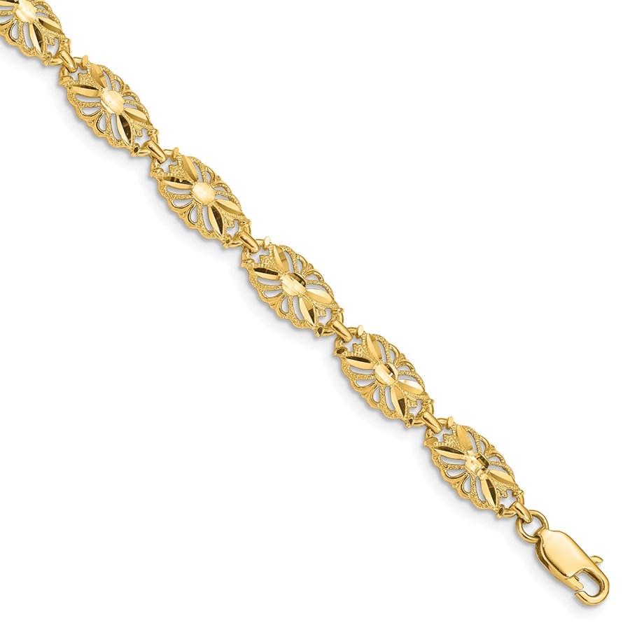 Buy 14k Yellow Gold DiamondCut Bracelet 7 in. APMEX