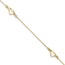 14K Yellow Gold Diamond-cut Heart 10in Plus Anklet - 11 in.